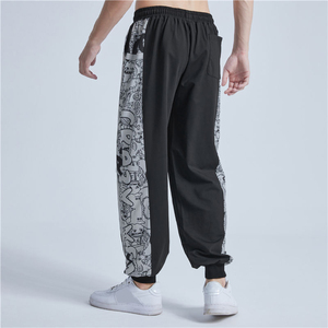 Custom Cotton Casual Joggers for Men Side Pleated Sweatpants <b>Drawstring</b> Waist Breathable Streetwear <b>Trousers</b> OEM Logo - Product Image 3