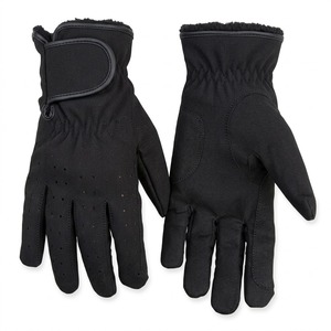 <b>Black</b> Synthetic <b>Leather</b> Horse Riding <b>Gloves</b> for <b>Women</b> Men Breathable Equestrian Show <b>Gloves</b> - Product Image 3
