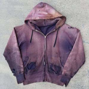 <b>Vintage</b> <b>French</b> Terry Cotton Fleece High Quality Customizable Breathable Plus Size Hoodie Men Front Distressed Print Chenille - Product Image 4