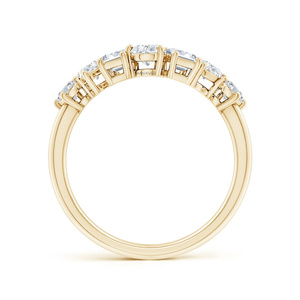 Bague d'anniversaire en diamants de laboratoire de formes variées avec pierres émeraude, poire et ovales en or 10K, 14K, 18K et argent 924, 935 - Product Image 3