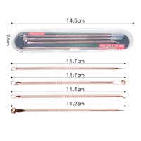 Kit professionnel d'outils en acier inoxydable pour l'élimination des points noirs avec nettoyeur de pores pour l'extraction des boutons, de l'acné et des comédons et les soins du visage