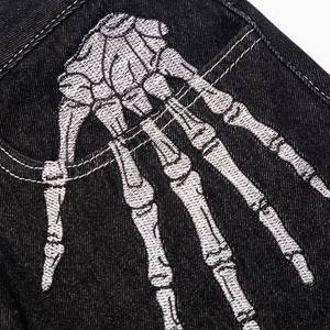 High Street Trend Custom Embroidered Vintage Men's Straight-leg Denim <b>Jeans</b> ODM Knitted Mid Waist Breathable <b>Button</b> Decoration - Product Image 4