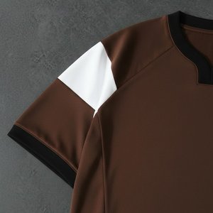 Nouveautés T-shirts décontractés pour hommes en coton 100% polyester de haute qualité avec logo imprimé personnalisé, couleur marron, manches courtes, respirants - Product Image 3