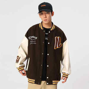 เสื้อแจ็คเก็ตวาร์ซิตี้คอตั้งสำหรับผู้ชาย ลายการ์ตูน สไตล์นักศึกษา ชุดทีมกีฬา สตรีทแวร์ สวมใส่สบาย กันลมด้านหน้า เหมาะสำหรับฤดูหนาว - Product Image 4
