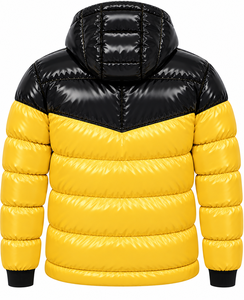Abrigo de Plumón Grueso con Capucha y Logotipo Personalizado para Invierno, Chaqueta Acolchada Brillante para Hombre - Product Image 2