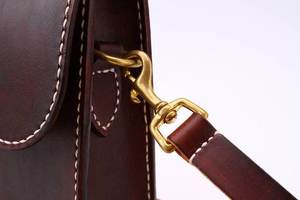 Brown Genuine Leather Saddle Bag Classic Flap Crossbody Shoulder Handbag <b>Adjustable</b> <b>Strap</b> for Daily Use - Product Image 3