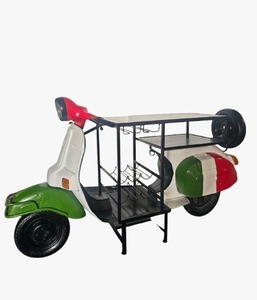 Muebles Industriales de Lujo, Diseño Clásico Vintage, Barra de Bar con Forma de Scooter, Mesa con Estante para Vinos, Mesa de Bar Estilo Scooter - Product Image 3