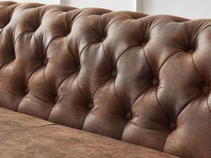 Luxury Duraster Chesterfield Transitional Vintage Brown Leather <b>Sofa</b> Three Seater L-Shape <b>Wood</b> <b>Frame</b> Eco Friendly Living Room - Product Image 5