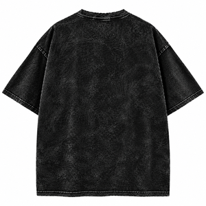 เสื้อยืดคอกลมผ้าฝ้ายฟอกสีสไตล์วินเทจสำหรับผู้ชายไซส์ใหญ่ แขนสั้น สไตล์ลำลอง - Product Image 2