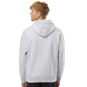 Sweat-shirt à capuche épais pour homme en molleton de coton premium, couleur gris chiné, avec logo personnalisé, OEM ODM, décontracté - Product Image 2