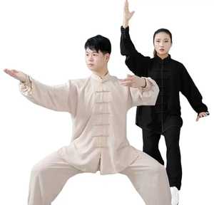 Kimono de Kung Fu Blanc 100% Coton pour Adulte Unisexe – Tenue Traditionnelle Chinoise d'Arts Martiaux Durable, Teint Uni, Coupe Ample, Séchage Rapide - Product Image 6