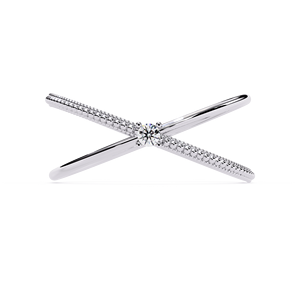 Women's White Gold Diamond <b>Ring</b> Round Brilliant Cut Minimalist Engagement GIA Certified Natural Diamonds - Product Image 1