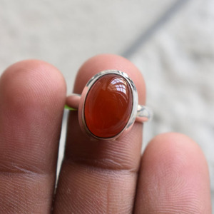 Bague en argent sterling 925 avec pierre précieuse en cornaline taille ovale, idéale pour un cadeau de mariage, de Noël ou de la Saint-Valentin - Product Image 4