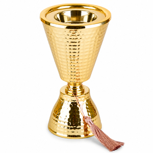 Attractive Arabic Gold Metal Bakhoor Burner Hammered Mabkhara Oud <b>Incense</b> <b>Holder</b> for Ramadan Home Decor Wholesale Price - Product Image 1