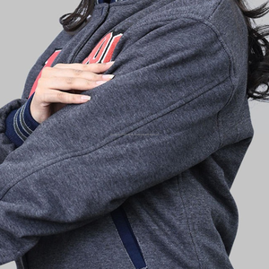 Blousons Bomber Varsity en Denim Enduit Brodés Personnalisés pour Hommes – Col Montant Décontracté, Réversibles et Respirants pour l'Hiver - Product Image 6