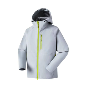 Custom Coated SoftShell Windbreaker Solid Outdoor <b>Jacket</b> <b>Zipper</b> Windproof Breathable Waterproof Recyclable Plus Size Men's - Product Image 4