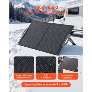 Caricatore Solare Monocristallino Pieghevole ad Alta Efficienza 100W con Uscita USB-A e Type-C al 24% e Interfaccia MC4 Portatile - Product Image 5