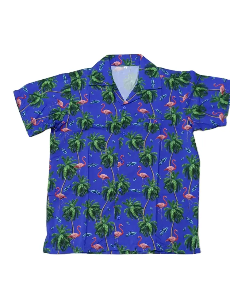 Wholesale Factory Supply Digital Print Hawaiian Shirt Christmas Style Beach Party Shirt Short Sleeve Printed Shirt at Low Price