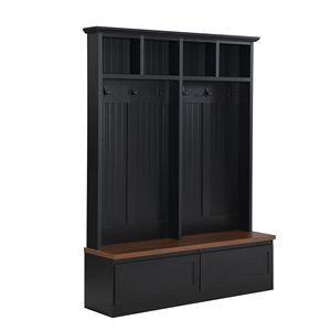 Appendiabiti 4-in-1 in Stile Rustico con Panca Effetto Legno e 2 Grandi Cassetti, Organizzatore per Ingresso - Product Image 5
