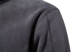 Nuevas llegadas: Sudaderas de lana para hombre con cremallera de un cuarto, color y logotipo personalizados, estilo streetwear. - Product Image 4
