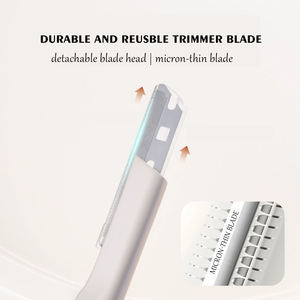 Free Private Label Metal Eyebrow Trimmer Razor Makeup Tool Replaceable Stainless Steel Blade <strong>Face</strong> Eyebrow <strong>Shaver</strong> for <strong>Woman</strong> - Product Image 6