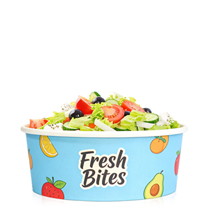 Bol alimentaire jetable biodégradable en papier kraft, résistant à la graisse, pour salades et soupes, avec impression personnalisée - Product Image 2