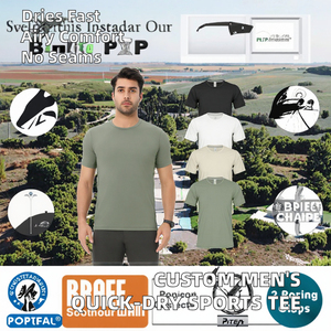 Nueva Camiseta ajustada de Gimnasio Deportivo informal para hombre, ropa de entrenamiento físico de talla grande personalizada para verano - Product Image 2