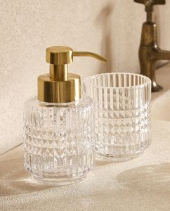 <b>Hand</b> wash <b>set</b> pure glass with steal Bathroom Modern Glass Bathroom Decor Vanity Organizer <b>Lotion</b> <b>Soap</b> Dispenser <b>Soap</b> Dish - Product Image 6