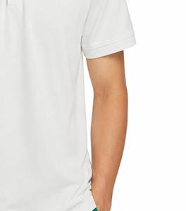 Chemise Homme Blanche à Manches Courtes, Col Vert Clair, Coupe Classique, Couleur Unie, Décontractée, en Coton Tricoté Respirant, Service OEM - Product Image 4
