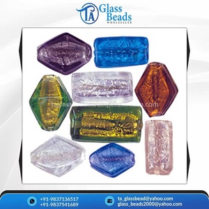 Cuentas Azules Chevron Hechas a Mano, Mezcla de Vidrio de Murano y Cristal, Cristal Natural Suelto para Fines Decorativos - Product Image 4