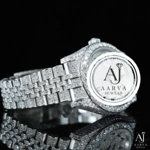 Diamond Inlay Mechanical Watch Stainless Steel Band Analog 18mm 28mm Round Dial Jewelry Style Silver Tone - Product Image 4