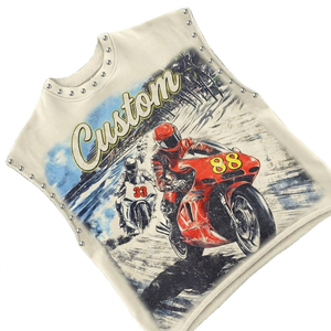 เสื้อกล้ามครอปพิมพ์ลายกราฟิกประดับคริสตัล Glory Custom ดีไซน์ทันสมัย ใส่สบายสำหรับทุกเพศ - Product Image 3