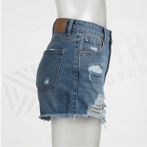 Shorts de Mezclilla para Mujer, Cintura Alta, Dobladillo Enrollado, Desgastados y Rotos, Calidad Premium, Ropa Casual de Verano _1 - Product Image 3