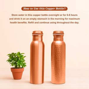 Copper Water <b>Bottle</b> 34oz - Handcrafted Ayurvedic 100% Pure Copper Water <b>Bottle</b> for <b>Drinking</b> Eco Friendly with Premium Quality - Product Image 5