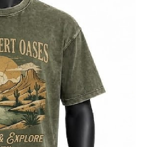 Camiseta de Manga Corta Oversize para Hombre, Estilo Vintage Lavado, Anti-Pilling, Algodón Suave, Ropa Casual Urbana, Fabricación OEM/ODM, Venta al Por Mayor - Product Image 3