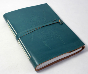 Carnet en cuir de chèvre TC fait main avec couverture avant en papier de coton gaufré au design moderne et logo au dos, vente en gros - Product Image 2
