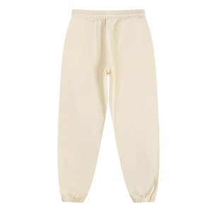 Pantalon décontracté athlétique pour homme JOXAI SPORTSWEAR, coupe large, taille élastique, devant plat, blanc uni, 100% coton, fermeture à cordon - Product Image 3