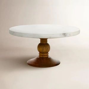 Trending Design <b>Marble</b> <b>Cake</b> <b>Stand</b> With Wooden Base <b>Marble</b> and Wood <b>Cake</b> <b>Stand</b> With <b>Cake</b> Platter at very affordable Price - Product Image 1