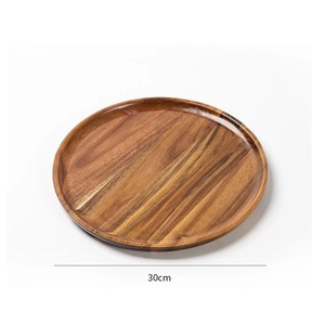 Plateau de service en bois artisanal de taille moyenne, motif paysager, mobile, pour baptême, anniversaire, traiteur, décoration moderne. - Product Image 2