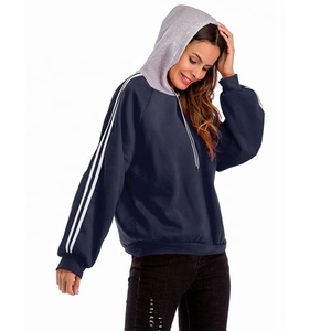 Sudaderas Extra Grandes Personalizables de Moda Urbana para Mujer, Otoño/Invierno, Tejidas, 100% Algodón, Transpirables, con Logotipo Frontal - Product Image 6