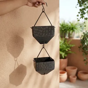 Chaîne de pluie décorative en aluminium martelé, attrape-eau suspendu pour jardin, drainage extérieur, aménagement paysager rustique et architectural - Product Image 5