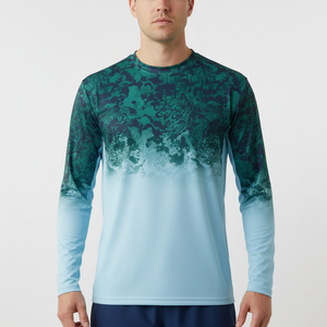 Camisa de Pesca con Capucha de Manga Larga para Hombre, 100% Poliéster, Personalizada OEM, con Máscara Transpirable UPF 50+, Camisa de Caza con Estampado Técnico - Product Image 2