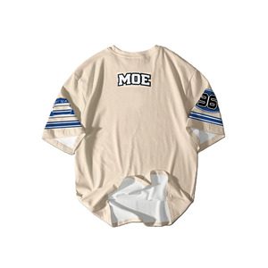 High Quality Oversized T-shirt Streetwear <b>Hip</b> Hop Mesh Jersey Custom Logo V Neck Boxy Fit American Football Jersey Logo Shirt - Product Image 3