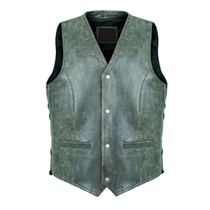 เสื้อกั๊กหนังสำหรับนักขี่รถจักรยานยนต์ผู้ชาย - Product Image 1