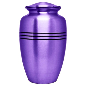 Urnes funéraires traditionnelles en aluminium massif avec rayures noires décoratives, fournisseur de pots à cendres funéraires - Product Image 3