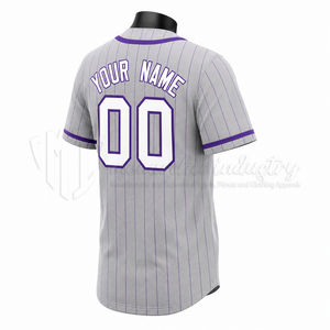 Camiseta de Béisbol Sublimada Personalizada, 100% Poliéster, Uniforme de Equipo con Rayas, OEM ODM, Secado Rápido, Transpirable - Product Image 4