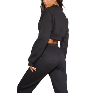 Women's Black Quarter-<b>Zip</b> Full Length Sweatshirt Full Sleeve Solid Color Casual Tracksuit Top Breathable Acid Wash Printed - Product Image 5