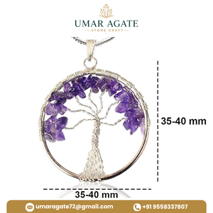 Porte-clés Arbre de Vie en Améthyste Naturelle, Breloque de Sac en Cristal, Cadeau Spirituel - Product Image 2