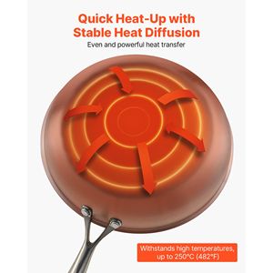 Set di Padelle ChefFT in Acciaio Inox Tri-Ply da 8, 10, 12 Pollici con Manico Resistente al Calore, Capacità 4L - Product Image 5