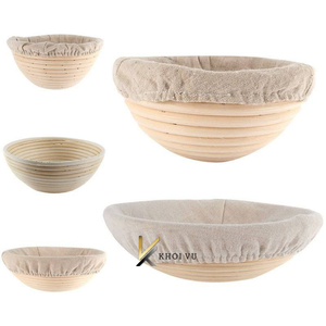 Cesta de fermentación de pan de ratán natural de 9 pulgadas para masa de pan de levadura redonda - Product Image 2